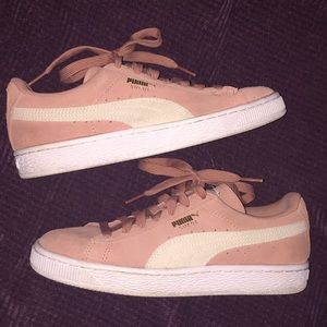 Pink suede puma shoes